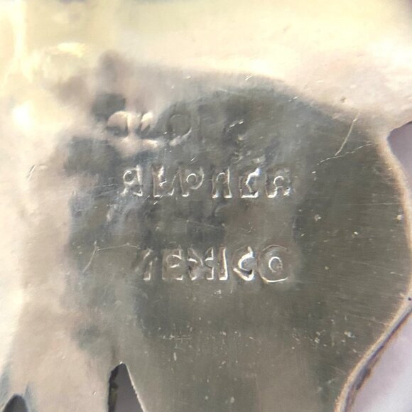 Alpaca Silver Mexico 1.5" Abalone Shell Glitter Butterfly Brooch - Picture 9 of 15